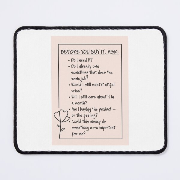 Item preview, 'Before You Buy It, Ask' financial peace checklist designed and sold by S-and-W-4ever.