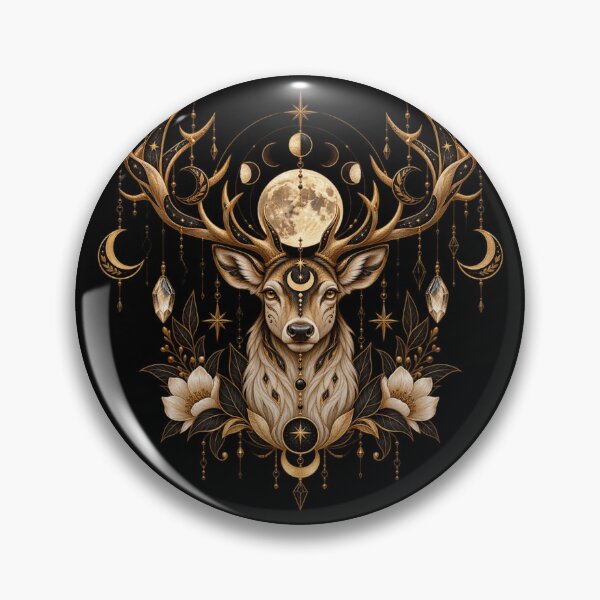 Item preview, Boho Celestial Sacred Gold Stag Stag Deer Art designed and sold by BohoMysticArt.
