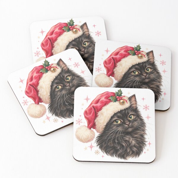 Item preview, Vintage Black Cat Santa Christmas designed and sold by petsblogs.