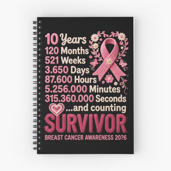 Item preview, 10 Years Breast Cancer Survivor 2026 Pink Ribbon Awareness Crochet Design designed and sold by NADIASHOP86.