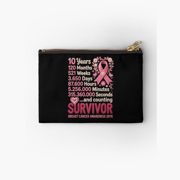 Item preview, 10 Years Breast Cancer Survivor 2026 Pink Ribbon Awareness Crochet Design designed and sold by NADIASHOP86.