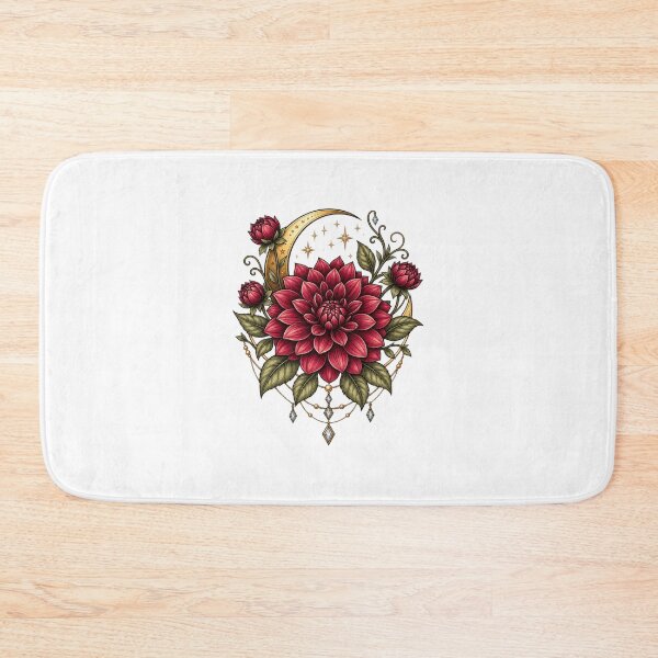 Item preview, Celestial Dahlia Crescent Moon Gothic Botanical designed and sold by MrDev.