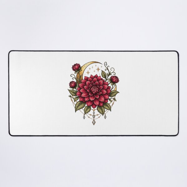 Item preview, Celestial Dahlia Crescent Moon Gothic Botanical designed and sold by MrDev.
