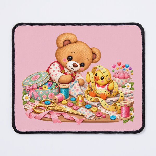 Item preview, Nono & Ducky – Sewing Day – Pink designed and sold by JessouArt.