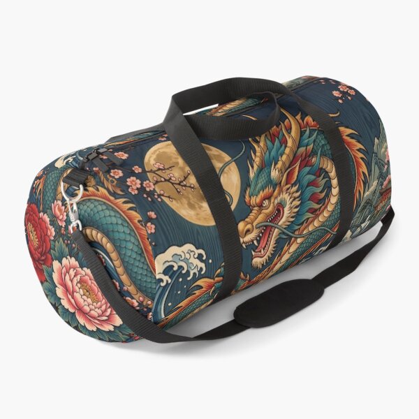 Item preview, Chinese Dragon with Ocean Waves and Peonies – Ukiyo-e Art designed and sold by ManJiangHong.