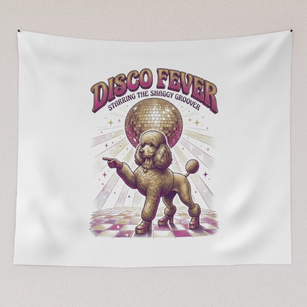 Item preview, Disco Fever Funny Disco Dog 70s Dance Movie Poodle Lover Gift designed and sold by FurRealStudioCo.