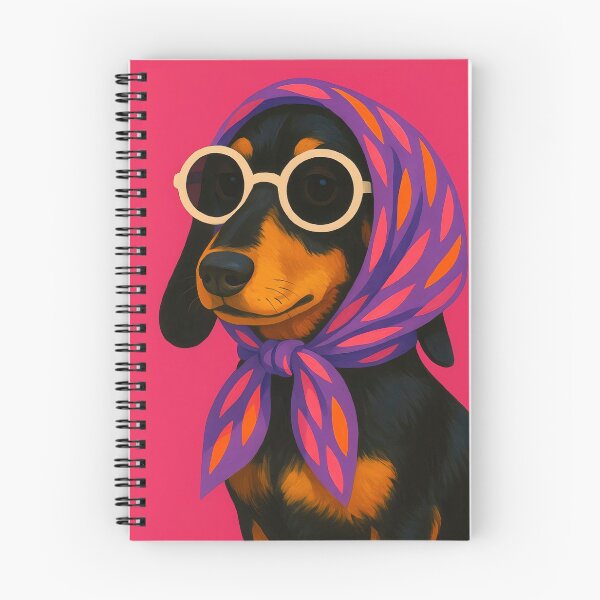 Item preview, Dachshund with bandana and glasses designed and sold by NF Designs Studio DTF.