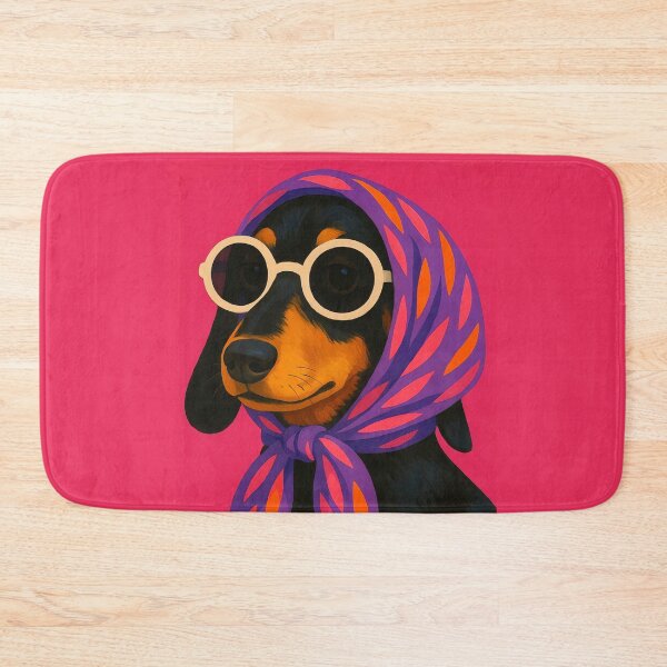 Item preview, Dachshund with bandana and glasses designed and sold by NF Designs Studio DTF.