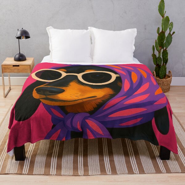 Item preview, Dachshund with bandana and glasses designed and sold by NF Designs Studio DTF.