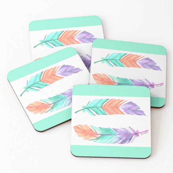 Item preview, Colorful Watercolor Feather Painting designed and sold by Grannytato.