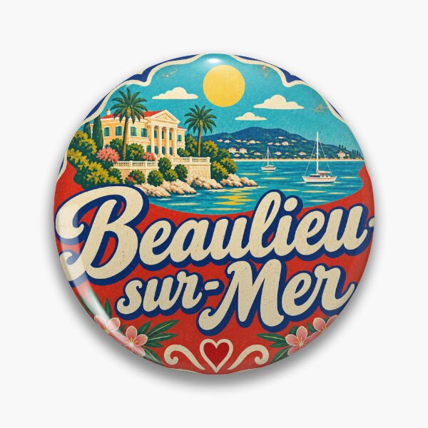 Item preview, Beaulieu-sur-Mer France Travel Souvenir Painted Mediterranean Sign designed and sold by VisualArtsOasis.