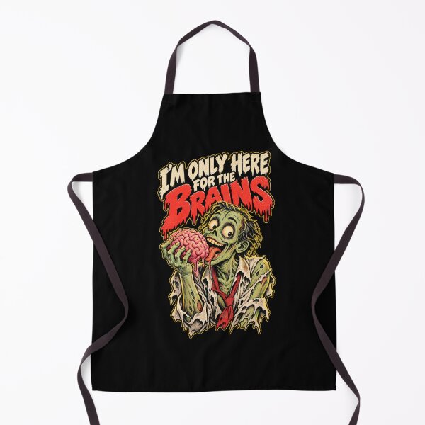Item preview, Funny Zombie Halloween T-Shirt – I’m Only Here for the Brains Retro Horror Undead Tee designed and sold by DopeyRobot.