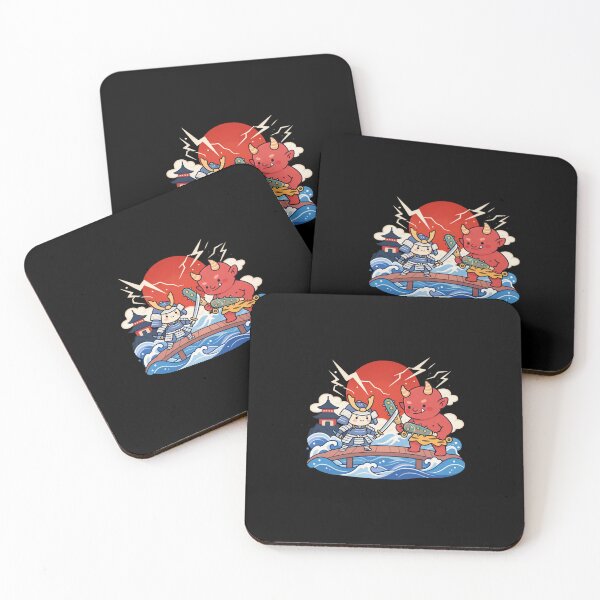 Item preview, Kawaii Samurai vs Oni | Japanese Wave Demon Art designed and sold by MrDev.