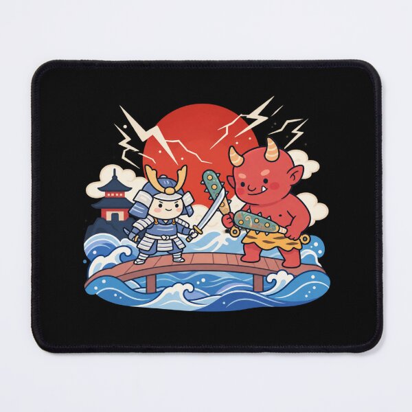 Item preview, Kawaii Samurai vs Oni | Japanese Wave Demon Art designed and sold by MrDev.