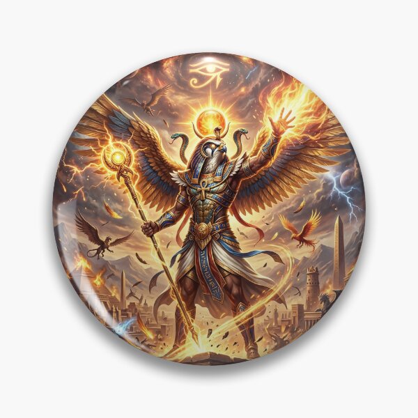 Item preview, Egyptian God Ra Standing on Ancient Temple Altar designed and sold by Lucid Dream Pixel.