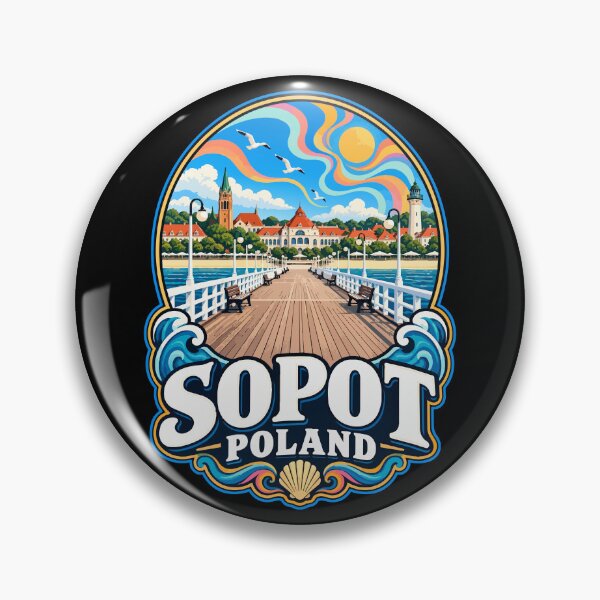 Item preview, Sopot City Trojmiasto Poland Trippy Travel designed and sold by TomFrontierArt.