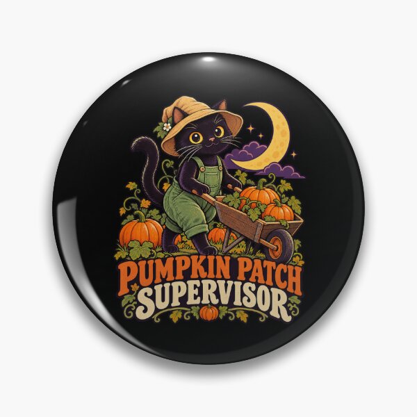 Item preview, Pumpkin Patch Supervisor Black Cat designed and sold by Good Mood Foundry.