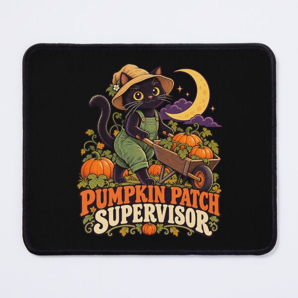 Item preview, Pumpkin Patch Supervisor Black Cat designed and sold by Good Mood Foundry.