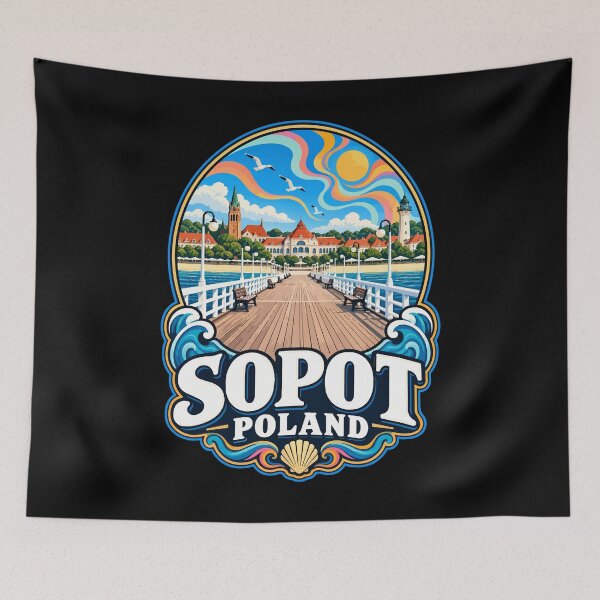Item preview, Sopot City Trojmiasto Poland Trippy Travel designed and sold by TomFrontierArt.