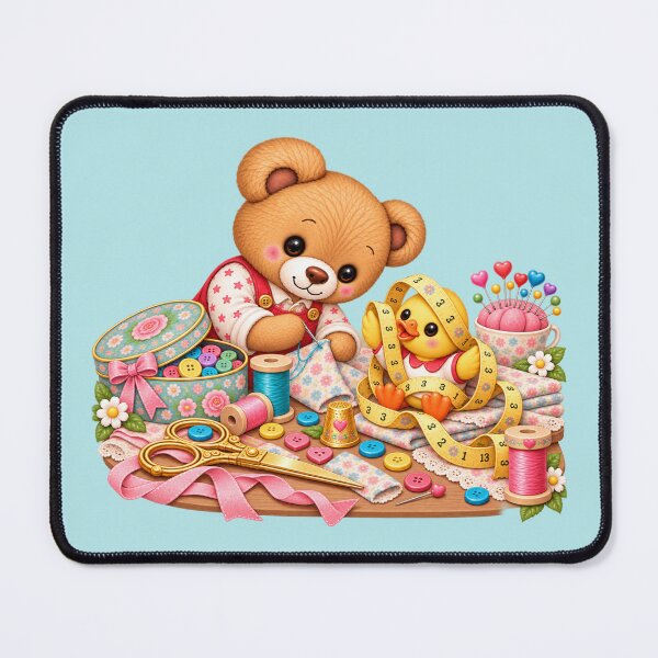 Item preview, Nono & Ducky – Sewing Day – Blue designed and sold by JessouArt.