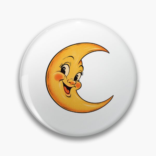 Item preview, Vintage Man in the Moon – Retro Smiling Crescent Moon designed and sold by Amy Helms.