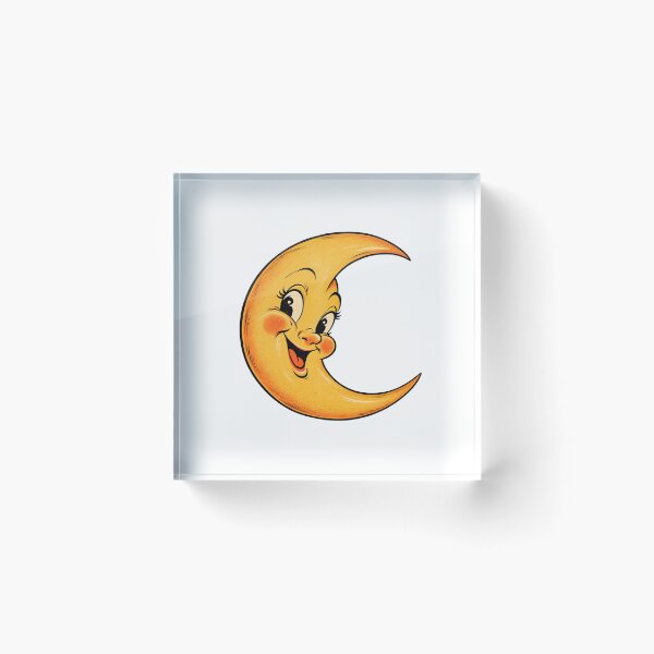 Item preview, Vintage Man in the Moon – Retro Smiling Crescent Moon designed and sold by Amy Helms.