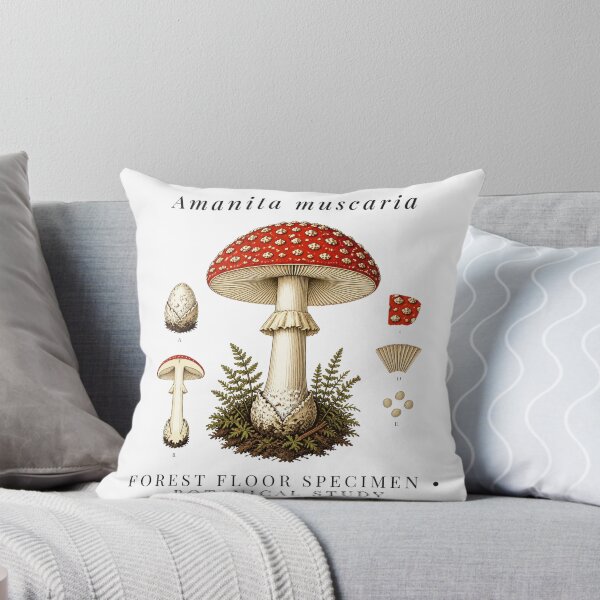 Item preview, Amanita Muscaria Vintage Botanical Mushroom Dark Cottagecore Art designed and sold by wildsilencee.