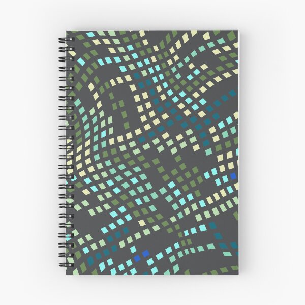 Item preview, Wavy Pixel Grid Abstract Geometric Pattern – Aqua Green & Blue designed and sold by GDArt Studio.