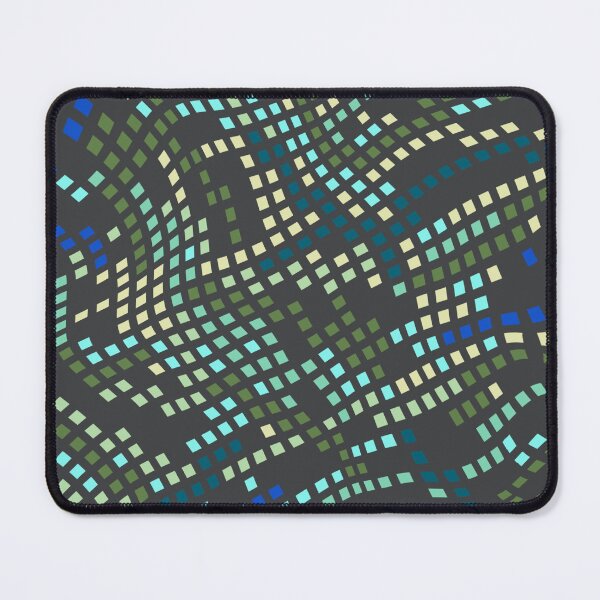 Item preview, Wavy Pixel Grid Abstract Geometric Pattern – Aqua Green & Blue designed and sold by GDArt Studio.