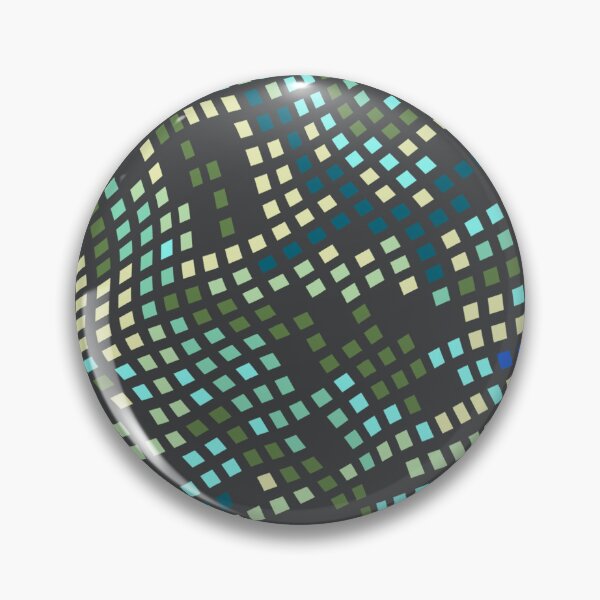 Item preview, Wavy Pixel Grid Abstract Geometric Pattern – Aqua Green & Blue designed and sold by GDArt Studio.
