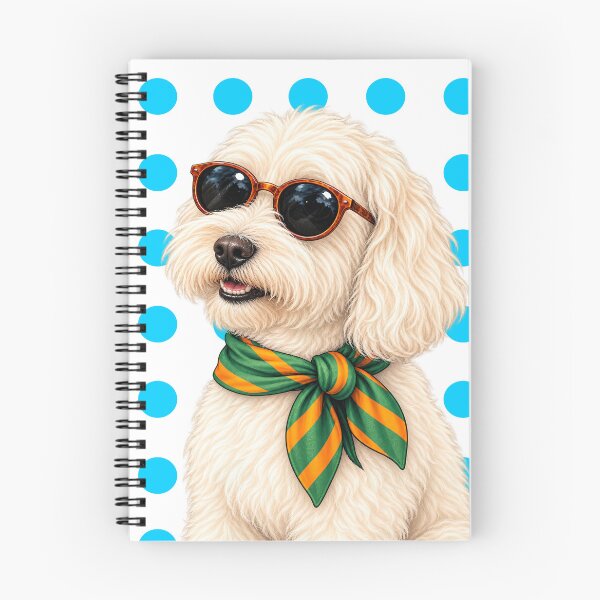 Item preview, Cream Poodle with Glasses and Green Scarf designed and sold by NF Designs Studio DTF.