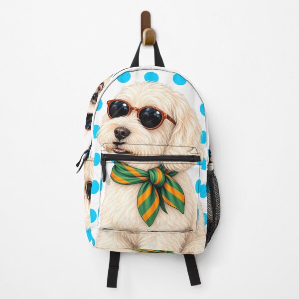 Item preview, Cream Poodle with Glasses and Green Scarf designed and sold by NF Designs Studio DTF.