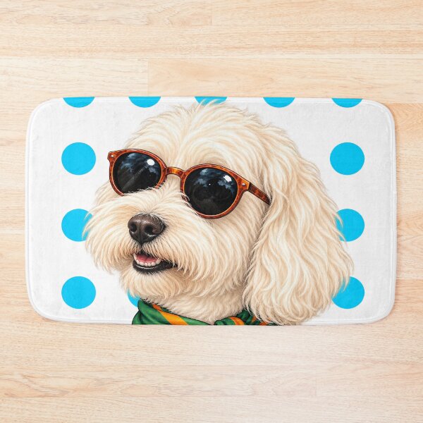 Item preview, Cream Poodle with Glasses and Green Scarf designed and sold by NF Designs Studio DTF.