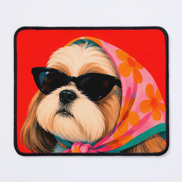 Item preview, Shih Tzu with Floral Scarf and Glasses designed and sold by NF Designs Studio DTF.