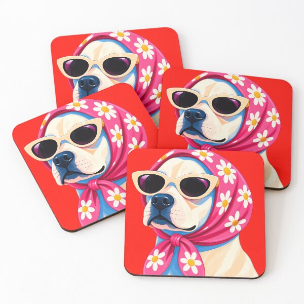 Item preview, Labrador with Pink Daisy Scarf designed and sold by NF Designs Studio DTF.
