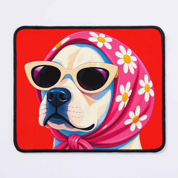 Item preview, Labrador with Pink Daisy Scarf designed and sold by NF Designs Studio DTF.