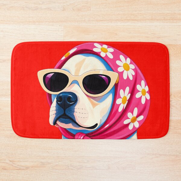 Item preview, Labrador with Pink Daisy Scarf designed and sold by NF Designs Studio DTF.