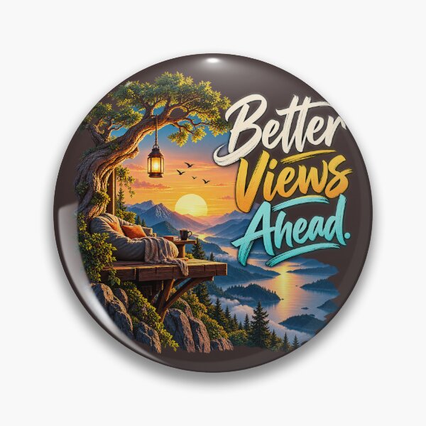 Item preview, Better Views Ahead - Cozy Mountain Sunset Porch Typography Graphic designed and sold by Ozyven-Creation.