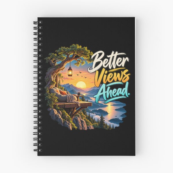 Item preview, Better Views Ahead - Cozy Mountain Sunset Porch Typography Graphic designed and sold by Ozyven-Creation.