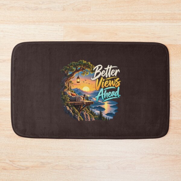 Item preview, Better Views Ahead - Cozy Mountain Sunset Porch Typography Graphic designed and sold by Ozyven-Creation.