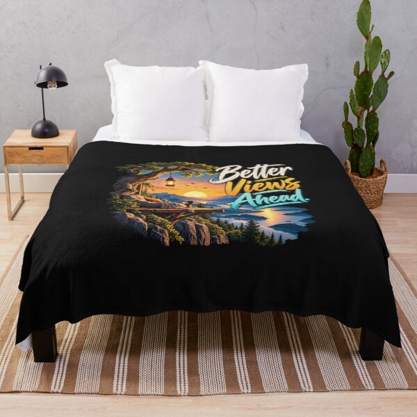 Item preview, Better Views Ahead - Cozy Mountain Sunset Porch Typography Graphic designed and sold by Ozyven-Creation.