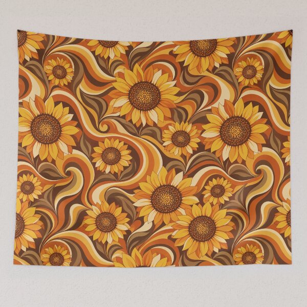 Item preview, Retro Sunflower Swirl colorway designed and sold by Side Quest Co..