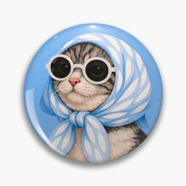 Item preview, Tabby Cat with Blue Scarf and Glasses designed and sold by NF Designs Studio DTF.