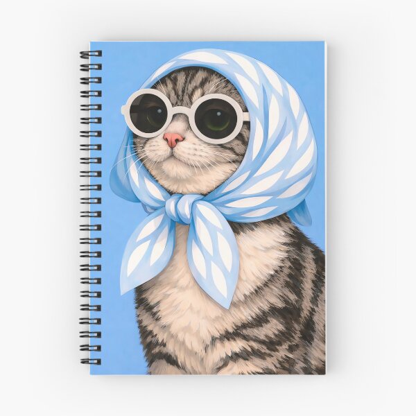 Item preview, Tabby Cat with Blue Scarf and Glasses designed and sold by NF Designs Studio DTF.