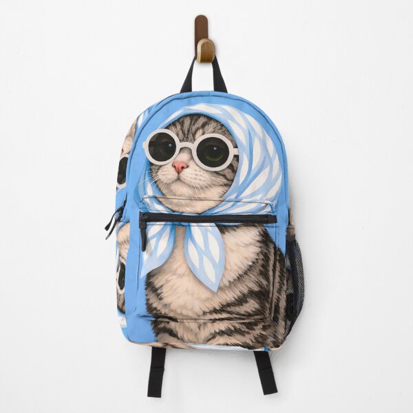 Item preview, Tabby Cat with Blue Scarf and Glasses designed and sold by NF Designs Studio DTF.