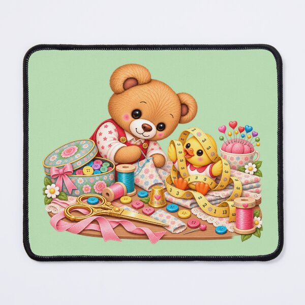 Item preview, Nono & Ducky – Sewing Day – Green designed and sold by JessouArt.