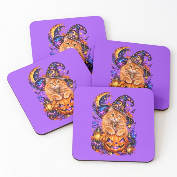 Item preview, Cosmic Halloween Ginger Cat Pumpkin Witch designed and sold by Tianjie-Yishu.