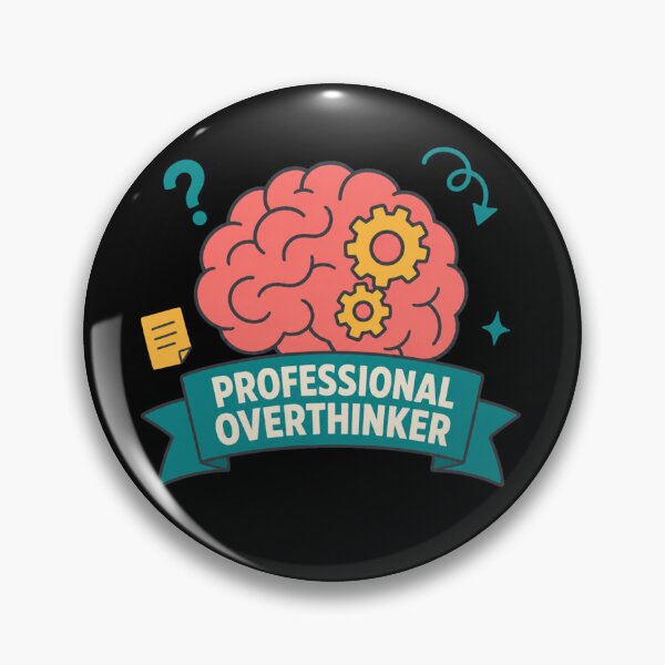 Item preview, Professional Overthinker – Funny Brain with Gears Introvert Humor designed and sold by EpicInks24.