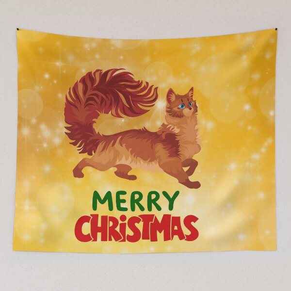 Item preview, Cute Maine Coon Cat Merry Christmas Holiday Art designed and sold by stormk10.