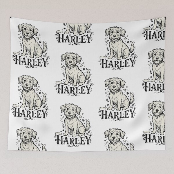 Item preview, Harley Dog Sketch for Wirehaired Terrier Pup Parents and Rescue Mutt Lovers designed and sold by raedattia.